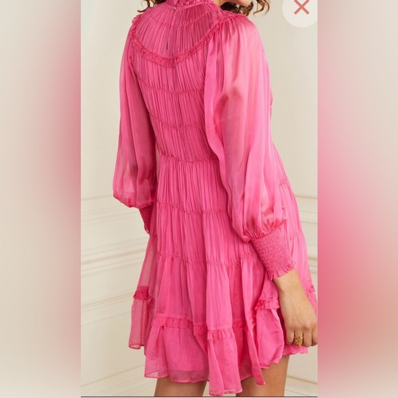 Ulla Johnson Emmeline Fuchsia Pink Silk Dress Size 0 - Picture 3 of 14